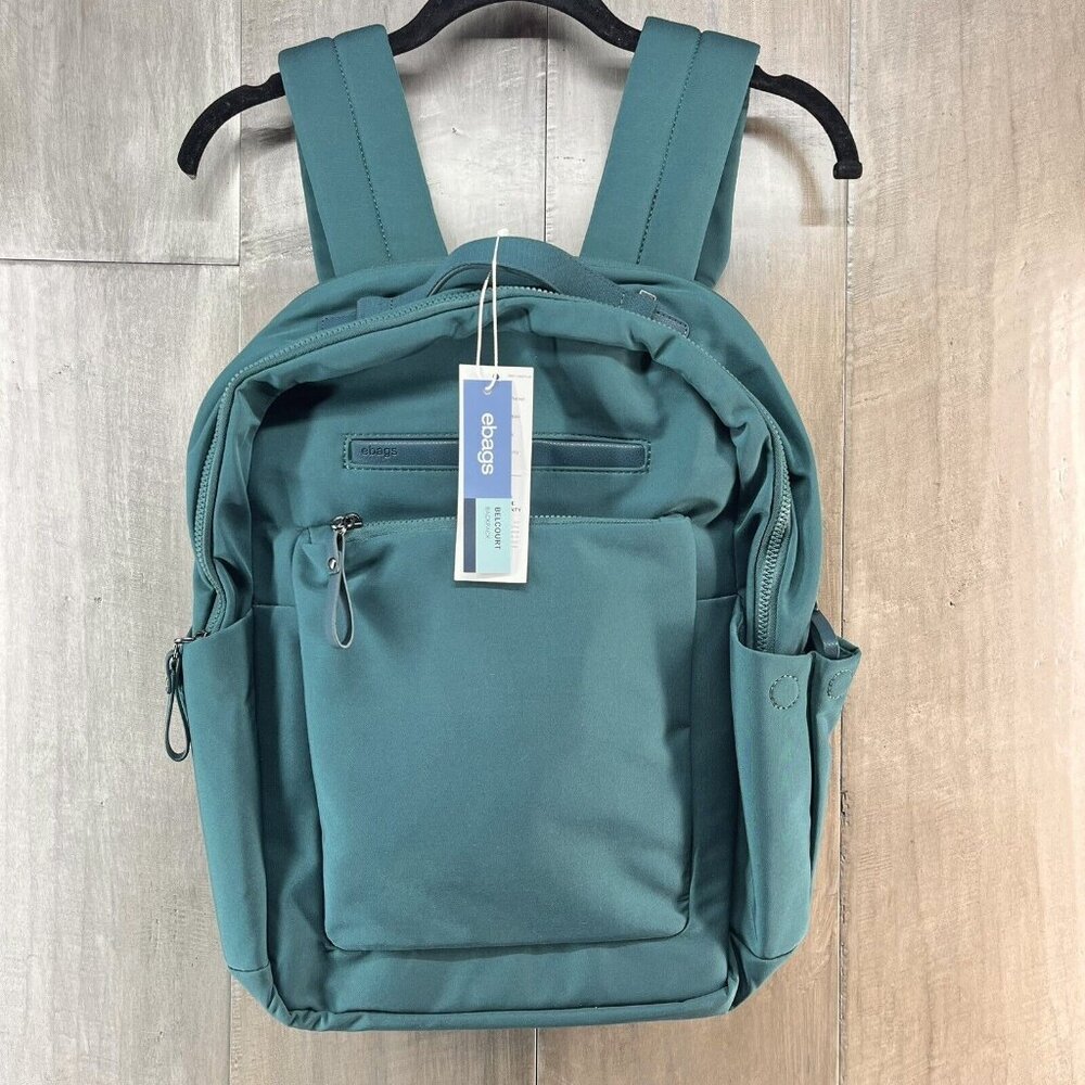 eBags Belcourt Laptop RFID Travel Backpack Deep Teal NEW